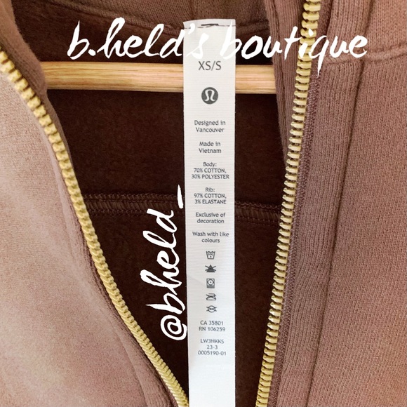 lululemon Scuba Oversized Full-Zip Hoodie Java Brown Gold Zipper Size XS/S NWT - Picture 6 of 15